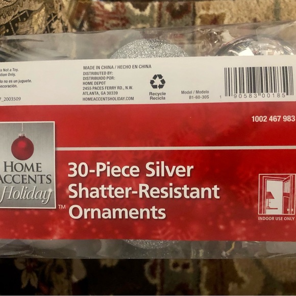 Home Accents Holiday, 60 shatterproof ornaments, never used - Picture 2 of 4